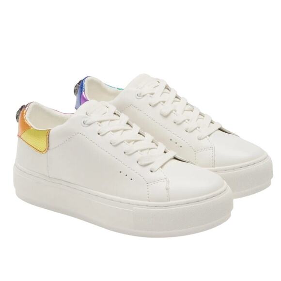 Kurt Geiger Womens Laney Sneakers EU39 US 8.5 White Multi Metallic EUC - Picture 1 of 15